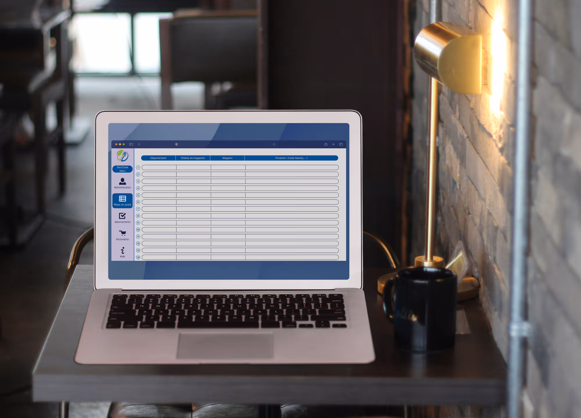 Screenshot of the Fourchette & Co2 Pro user interface